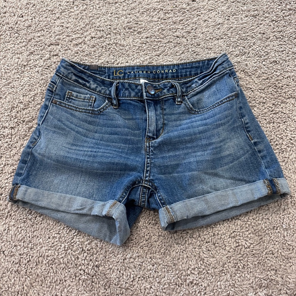 LC Lauren Conrad Women's Blue Denim Shorts
